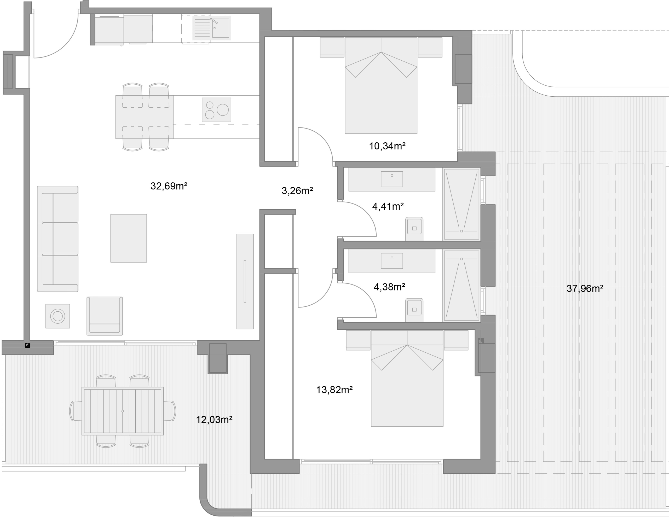 Murcia Norte – Residencial Porta Castellar, 2 dormitorios, Piso tipo F