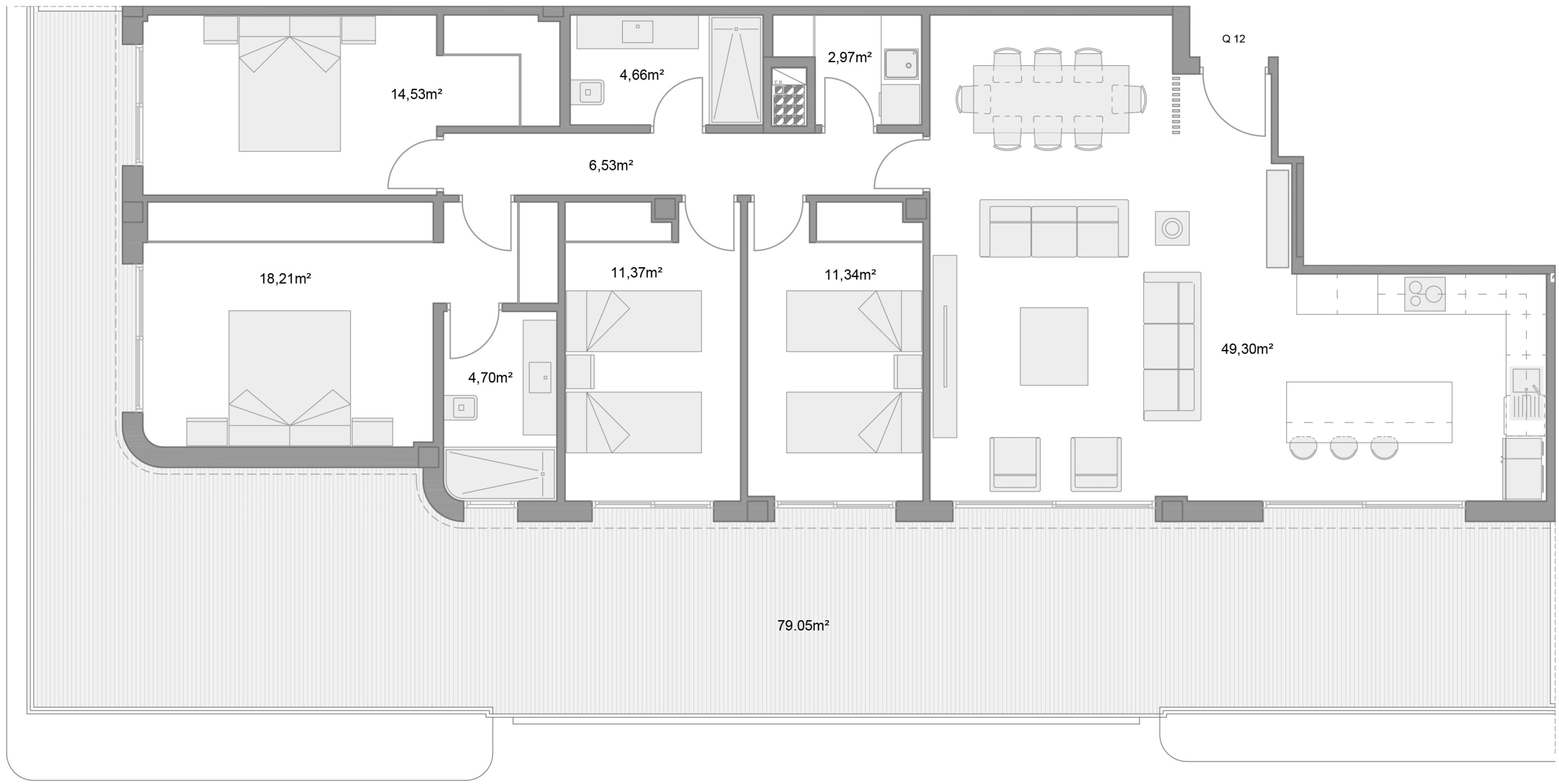 Murcia Norte – Residencial Porta Castellar, 4 dormitorios, Ático tipo Q