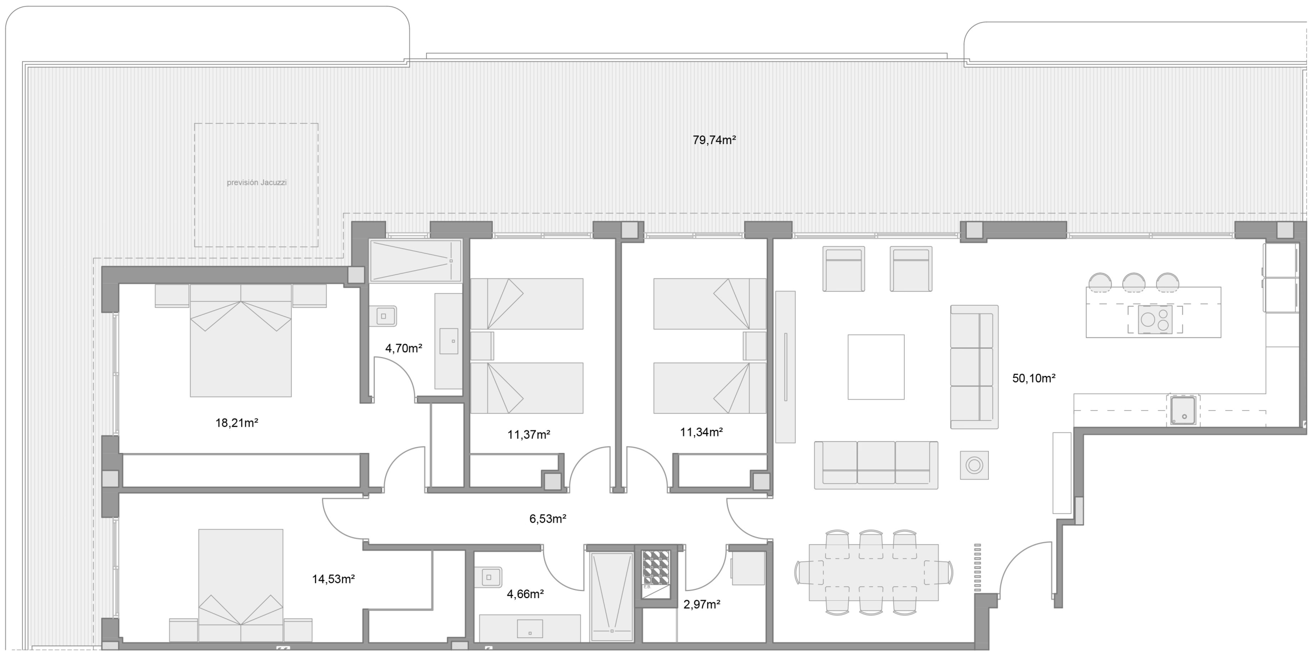 Murcia Norte – Residencial Porta Castellar, 4 dormitorios, Ático tipo P