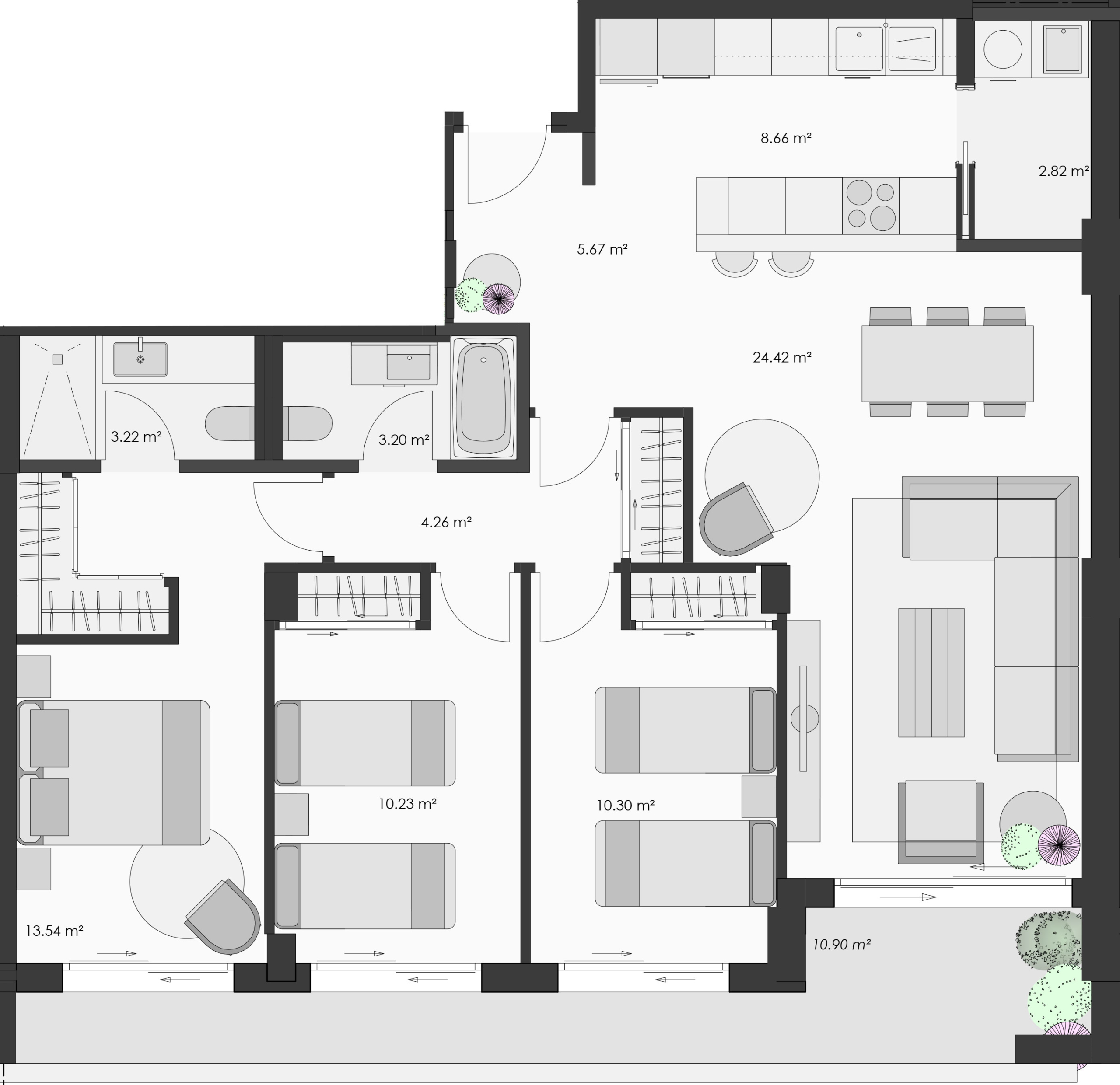 VIESC34K-Pt4 Murcia Norte – Residencial Entrejardines, 3 dormitorios, piso tipo G