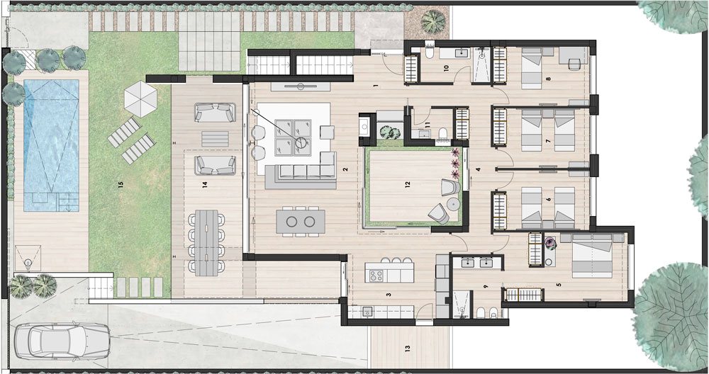 Murcia Montevida – Villas Buenavista, 4 dormitorios, modelo Base, Planta baja