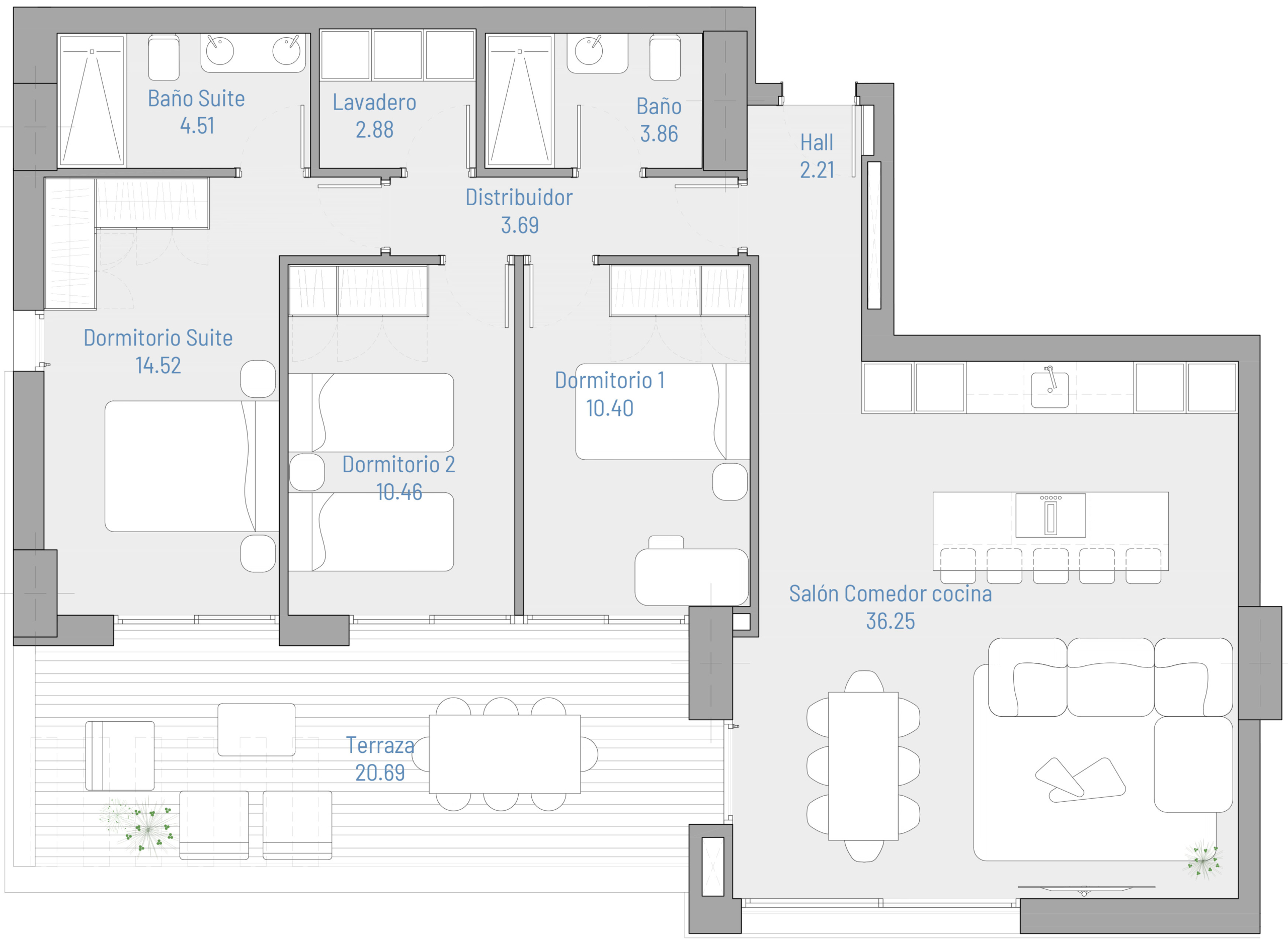 VIESC11I Murcia Norte – Residencial ARCA, 3 dormitorios, Piso tipo I